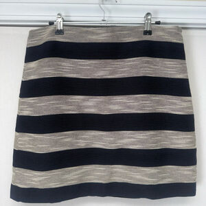 Women's LOFT Striped Mini Skirt 10 Blue Beige